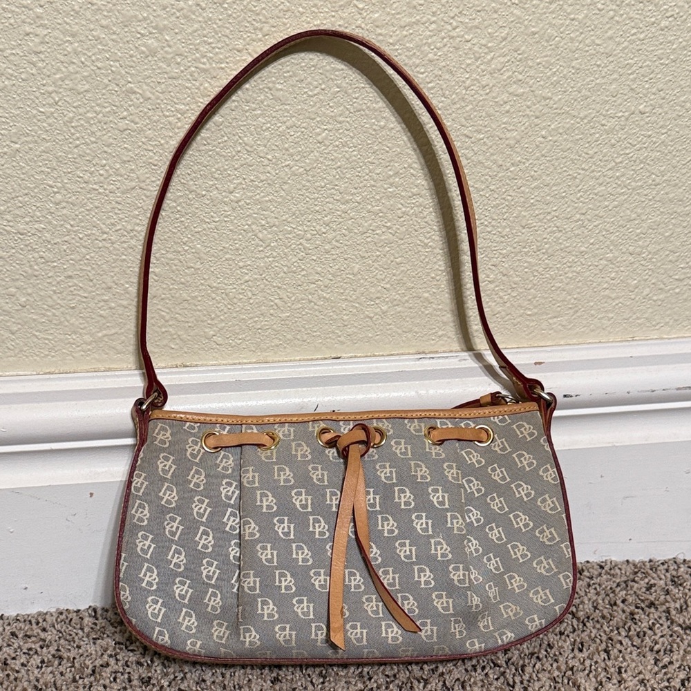 Vintage DB Stylish Beige and Brown Shoulder Bag